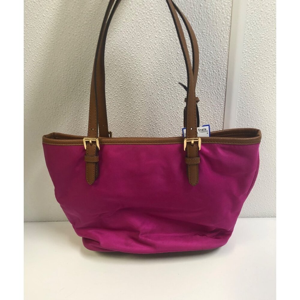 Michael Kors Jet Set Nylon Fuschia Medium Pocket Tote - Picture 2 of 14